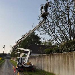 Elagage Damville par nacelle